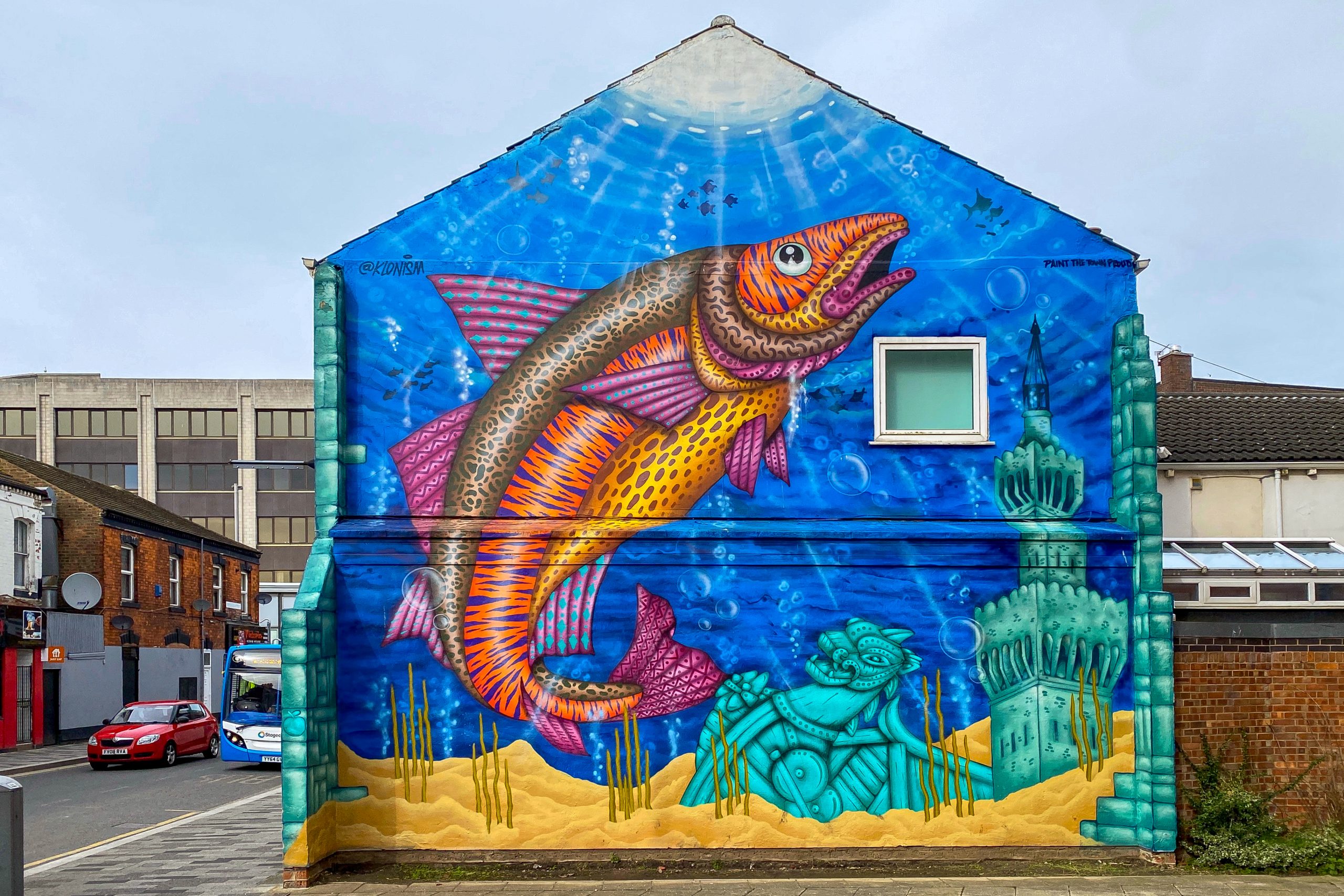 Harriet the Haddock mural by Creative Start as part of Paint the Town Proud.  Photo credit: Chris Frear.